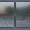 Four Panel Abstract Digital Pixelated Textured Patterns On Gray Background 3d model