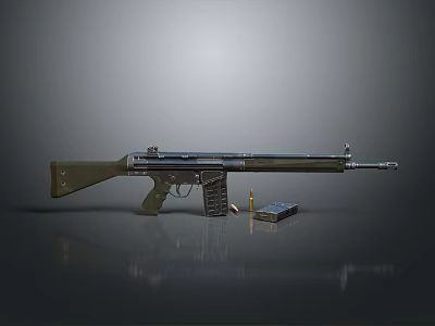 rifle semi-automatic rifle combat rifle 3d model