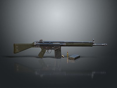 rifle semi-automatic rifle combat rifle 3d model