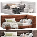Stylish Kids Bed Featuring Quilted Design Colorful Pillows Soft Blanket And Upholstered Frame