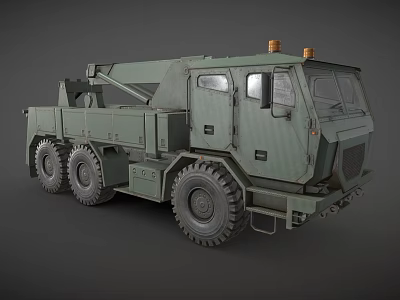 Heavy military truck tractor automobile vehicle military vehicle transport automobile engineering vehicle 3d model