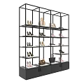 Stylish Modern Multi Tiered Shoe Rack Display With Various Shoes And Handbags