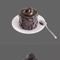 Delicious Chocolate Truffle Tower Bundt Cake And Coffee Cup On Dessert Platter