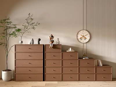Modern Wood Grain Cabinet Simple Style Cabinet Whole Cabinet Sideboard Balcony Cabinet Storage Cabinet Entrance Cabinet 3d model