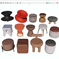 Diverse Stylish Stools in Various Colors and Materials for Home Interior