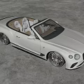 White Luxury Convertible Car With Beige Seats Large Alloy Wheels In Minimalist Indoor Space