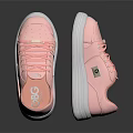 Pink Platform Casual Shoes With White Sole And Lace Up Design