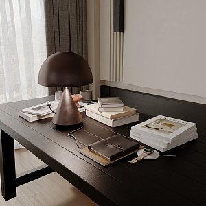 Modern Table Ornaments Combination Book Watch Table Lamp Drinking utensils 3d model