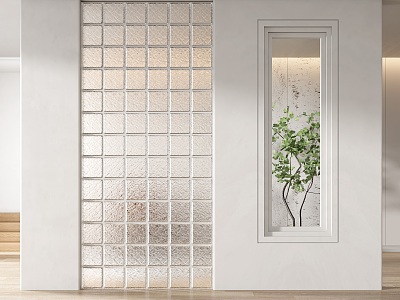 Modern glass brick glass brick partition 3d model