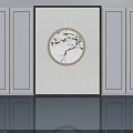 Light Colored Columns With Circular Decorative Painting In Modern Interior Design 3d model