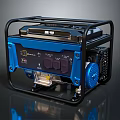 Portable Blue Gasoline Power Generator With Control Panel And Black Frame Handle Design 3d model
