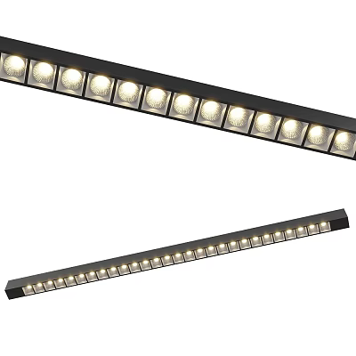 Linear LED Grille Light with Bright LED Beads and Slim Black Frame for Ceiling Lighting 3d model