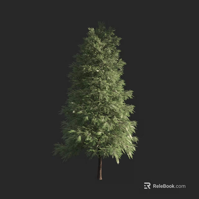 Lush Green Arbor With Dense Foliage And Brown Trunk In Dark Background 3d model 