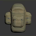 Beige Backpack With Multiple Pockets Adjustable Straps And Durable Material For Outdoor Use 3d model