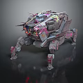 Detailed Sci Fi Mechanical Creature Character With Armored Four Legged Design 3d model