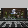 Roof Garden Design With Water Pool Lush Greenery Wooden Structure And Glass Skylight