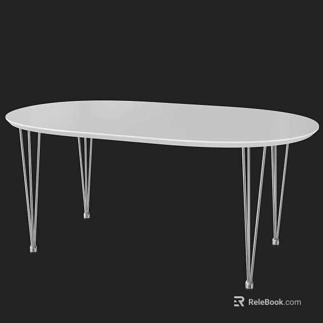 White Oval Inflatable Model With Metal Support Legs And Black Background 3d model 