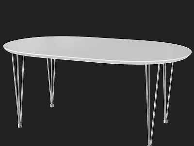 White Oval Inflatable Model With Metal Support Legs And Black Background 3d model