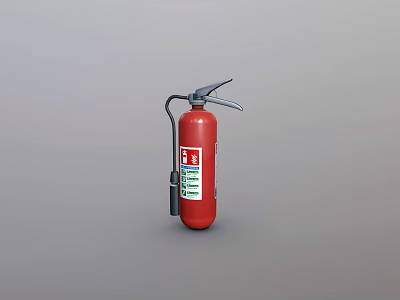 Red ABC Type Fire Extinguisher With Pressure Gauge And Nozzle For Public Safety Facility 3d model