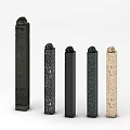 Modern Column Golden Cicada Sculpture Column 3d model