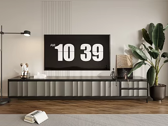 Floor lamp TV cabinet 3d model