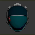Turquoise Stylish Helmet With Blue Visor And Metallic Earmuffs Design