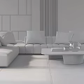 Modern Sofa Coffee Table Combination Italian Sofa Coffee Table Combination 3d model