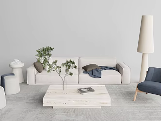 Nordic Sofa Coffee Table Combination 3d model