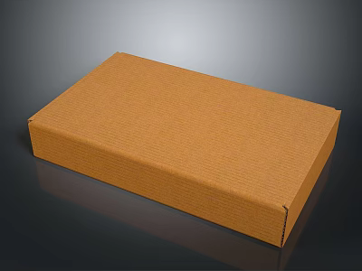 Lightweight Durable Rectangular Brown Corrugated Cardboard Box For Household Items 3d model