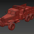 Military Green Off Road Truck With Open Cargo Bed And Large Tires