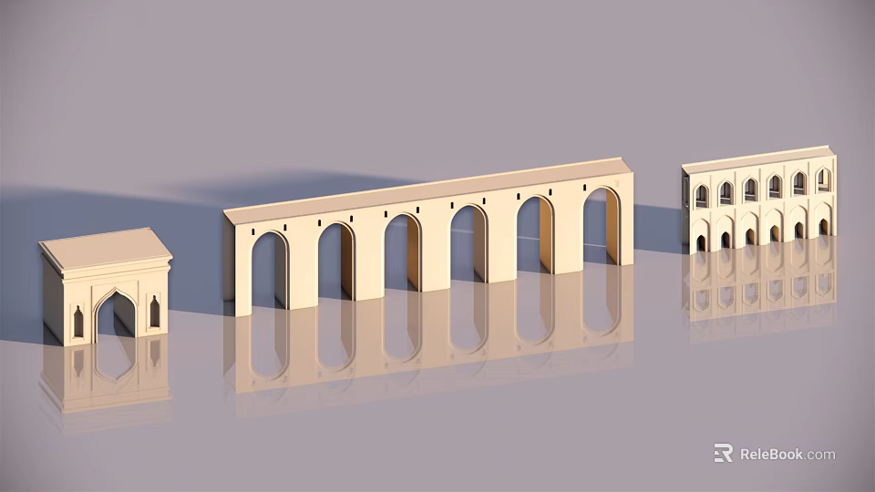 Architectural Arch Structures in Various Styles with Multiple and Single Arch Designs 3d model 