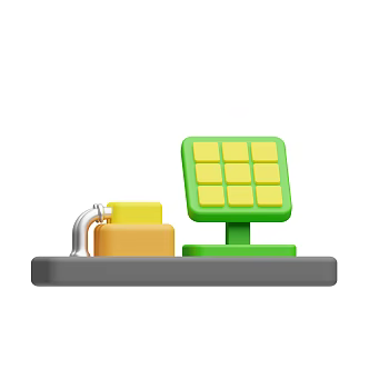 Modern solar energy cartoon energy 3d model