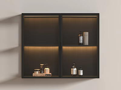 Modern Glass Hanging Cabinet Wall Cabinet Bathroom Supplies Decorative Cabinet 3d model