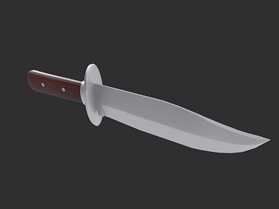 Tactical Weapon 3D Model With Wooden Handle And Sharp Metal Blade 3d model
