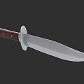 Tactical Weapon 3D Model With Wooden Handle And Sharp Metal Blade 3d model