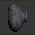 Grey Round Sculpture Carving With Intricate Spiral Patterns And Hollow Center