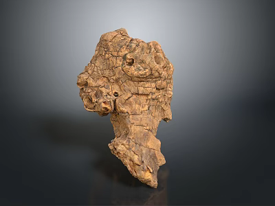 Natural Brown Rock Sculpture With Rough Textured Surface And Artistic Shape 3d model