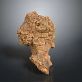 Natural Brown Rock Sculpture With Rough Textured Surface And Artistic Shape