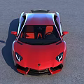 Red Sports Car With Sleek Exterior Design Black Wheels And Aerodynamic Body Shape