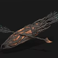 Handcrafted Arrow Quiver Weapon With Intricate Vine Design And Blue Accents