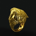 Lion Head Ring Jewelry 3d model