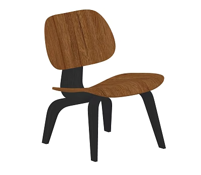 Modern Leisure Chair Single Chair Log Single Chair 3d model