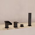Modern Bathroom Faucets With Minimalist Design And Metal Accessories On Light Colored Wall