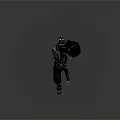 3D Game Movie Character With Black Outfit Unique Hairstyle And Dynamic Pose