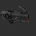 Tactical Weapon Scope With Black Design Adjustable Knobs Red Accent And Protective Lens Cover