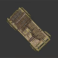 Old Wooden Cart Loaded With Logs And Sacks On Dark Surface