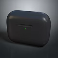 Black Computer Wireless Earbud Charging Case With Green LED Indicator Light 3d model
