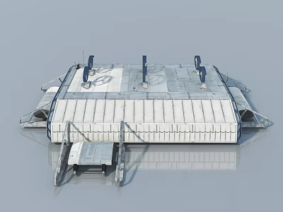 Industrial Metal Swing Door Structure With Platform And Reinforced Panel Design Features 3d model
