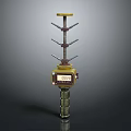 Industrial Device With Yellow Top Digital Display And Metal Support Rod Structure