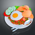 Household Dinnerware Set Including Plate Spoon And Fork For Daily Food Serving
